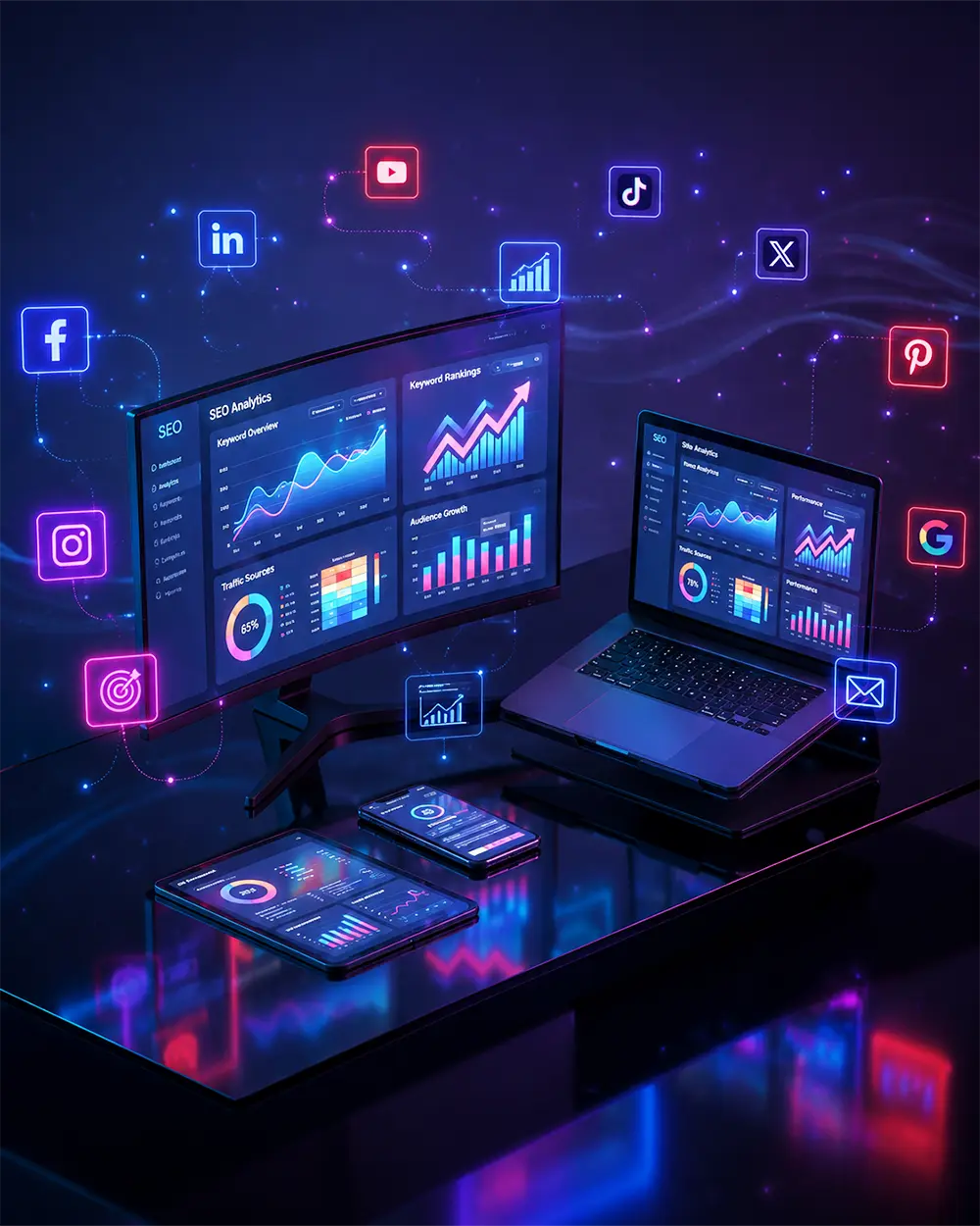 Why digital marketing matters: highlighting SEO, targeted advertising, lead generation, brand authority, online visibility, and business growth solutions.