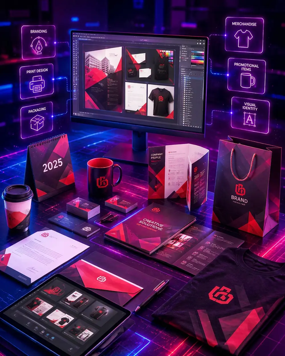 Why print and merchandise design matters: featuring business branding, brochures, business cards, promotional materials, and professional print design services.